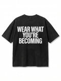 EW" Acid-Wash Tee Black "Wear What You're Becoming"