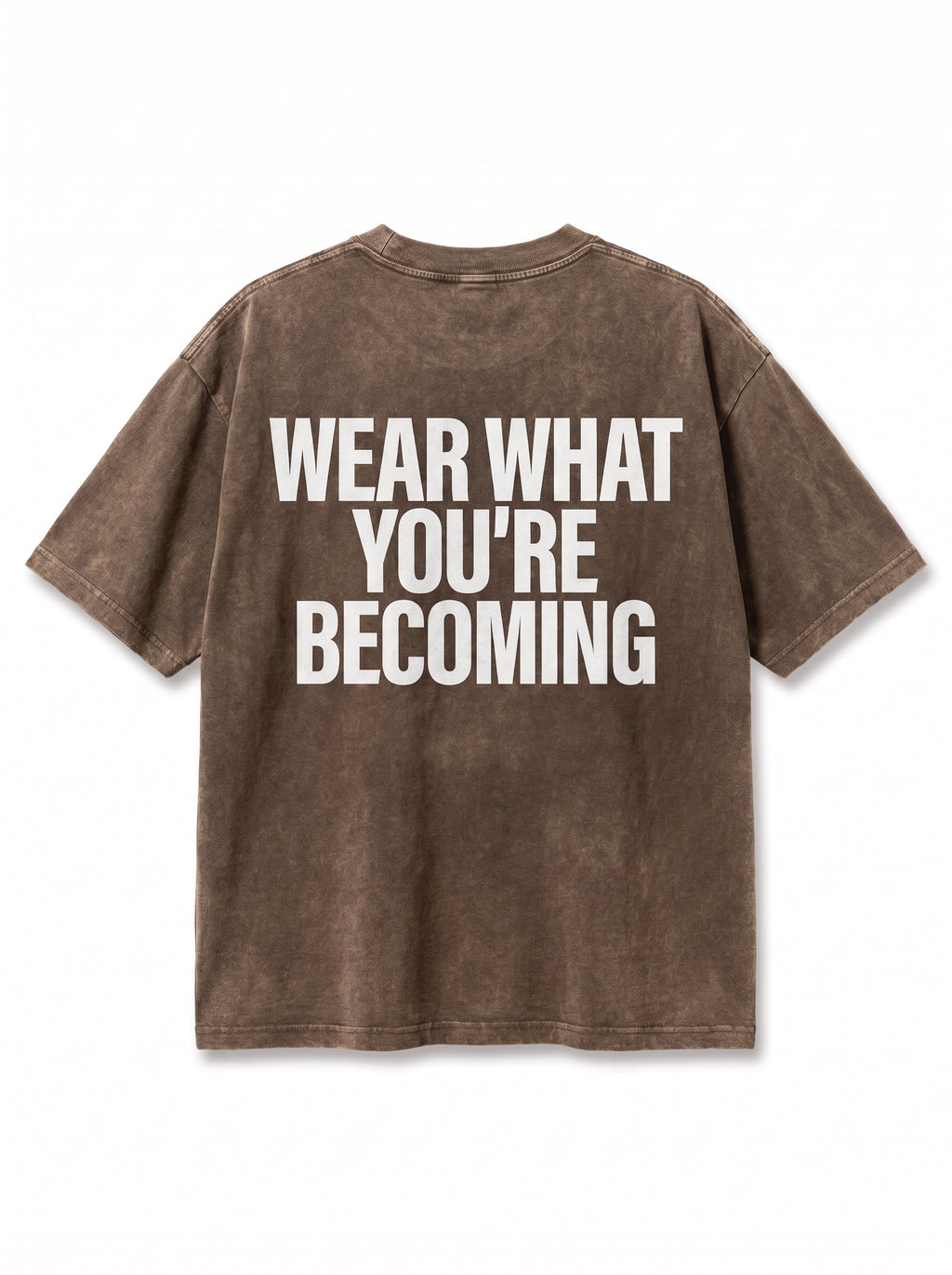 EW" Acid-Wash Tee Brown "Wear What You're Becoming"