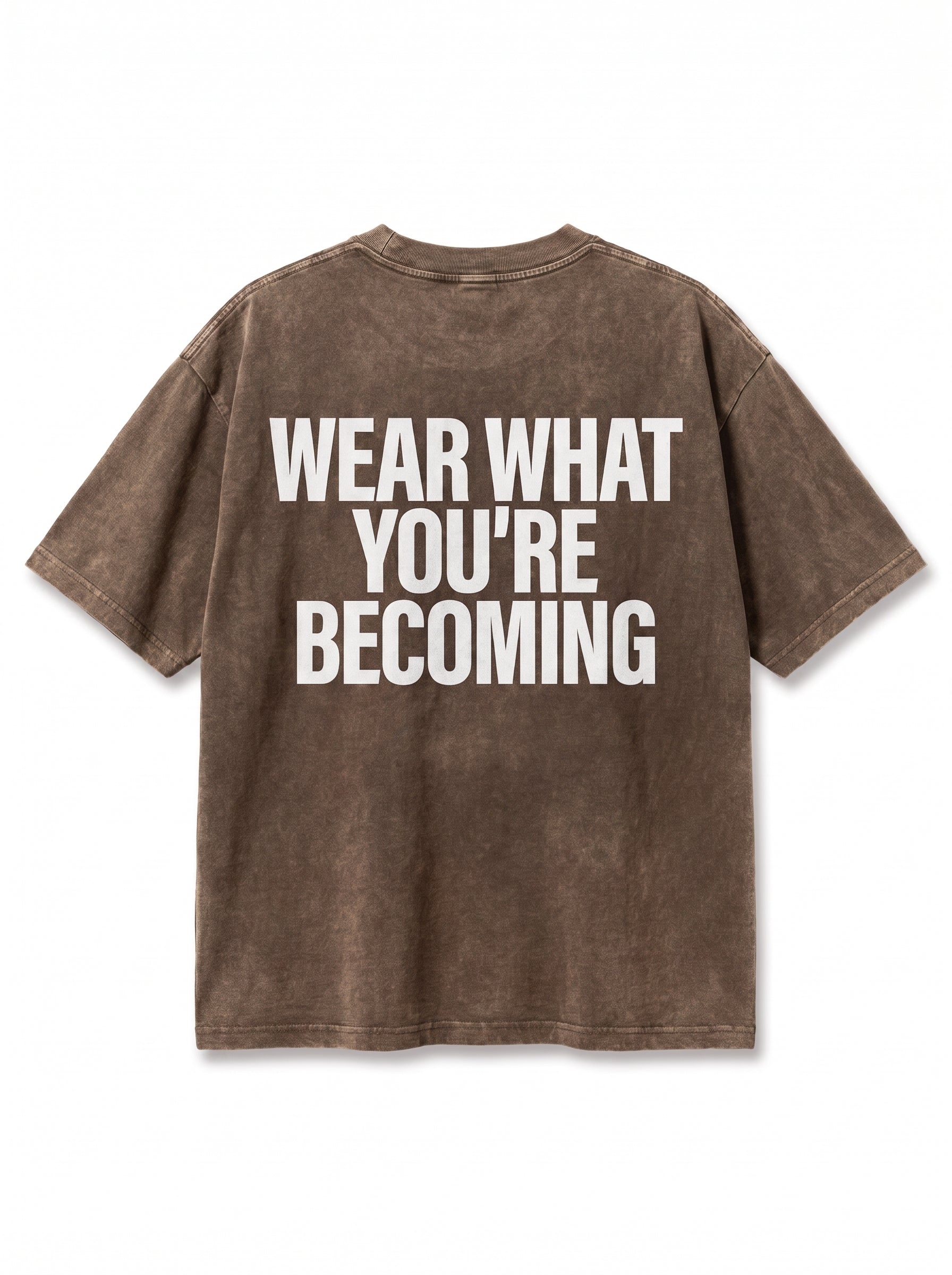 EW" Acid-Wash Tee Brown "Wear What You're Becoming"