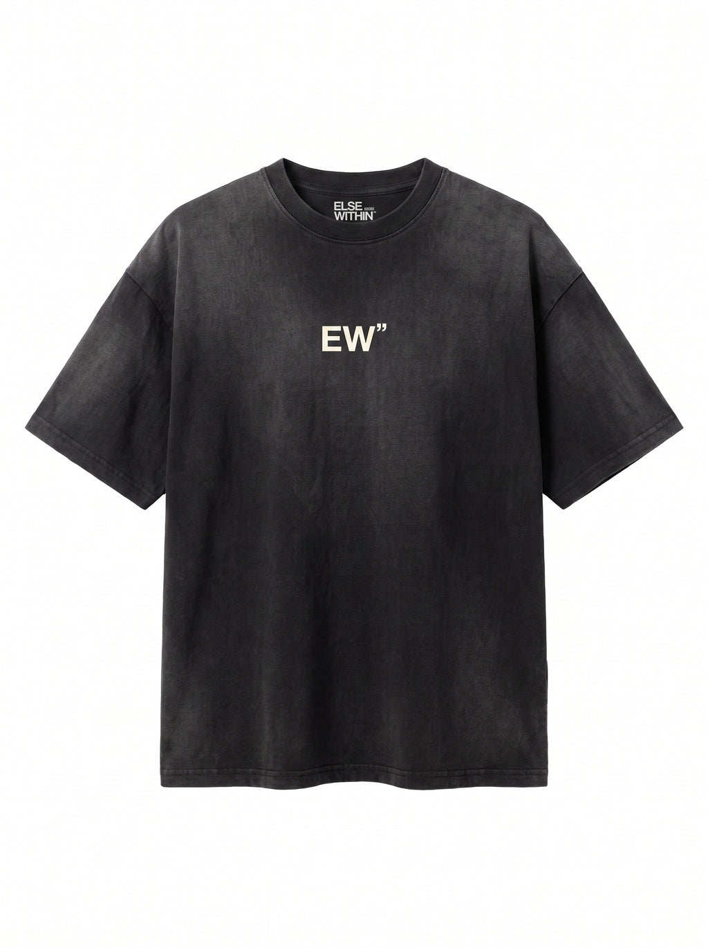 EW" Acid-Wash Tee Black "Wear What You're Becoming"