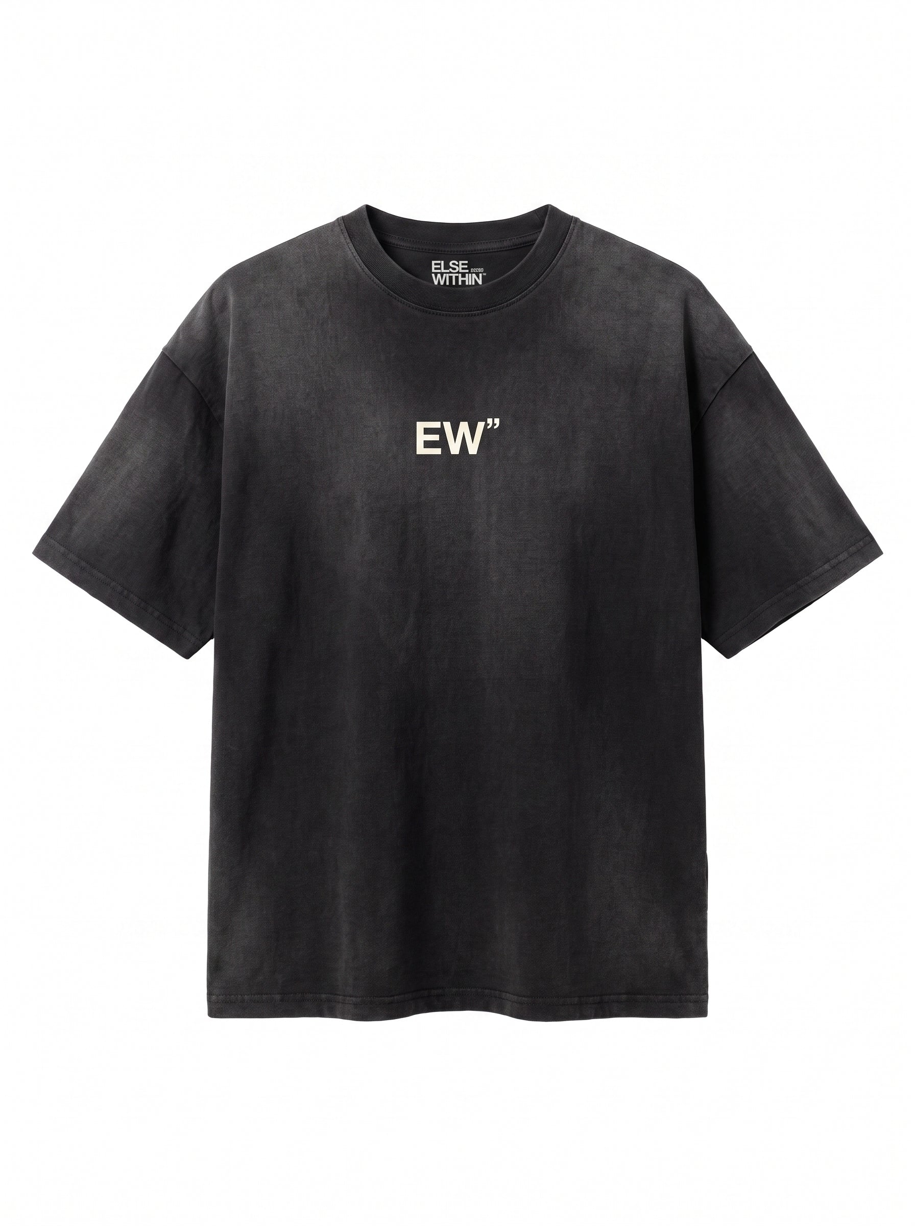 EW" Acid-Wash Tee Black "Wear What You're Becoming"
