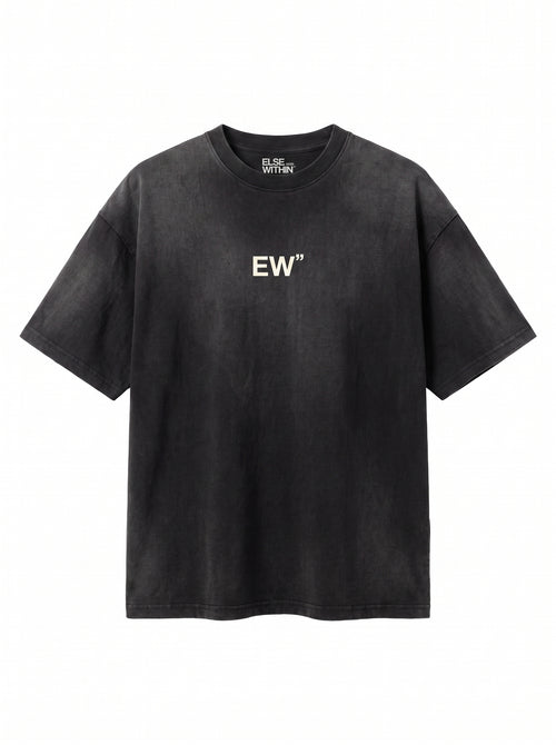 EW" Acid-Wash Tee Black "Wear What You're Becoming"