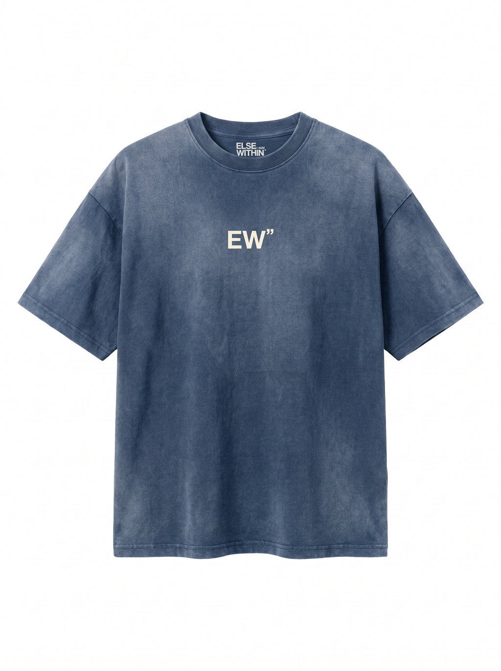 EW" Acid-Wash Tee Blue "Wear What You're Becoming"