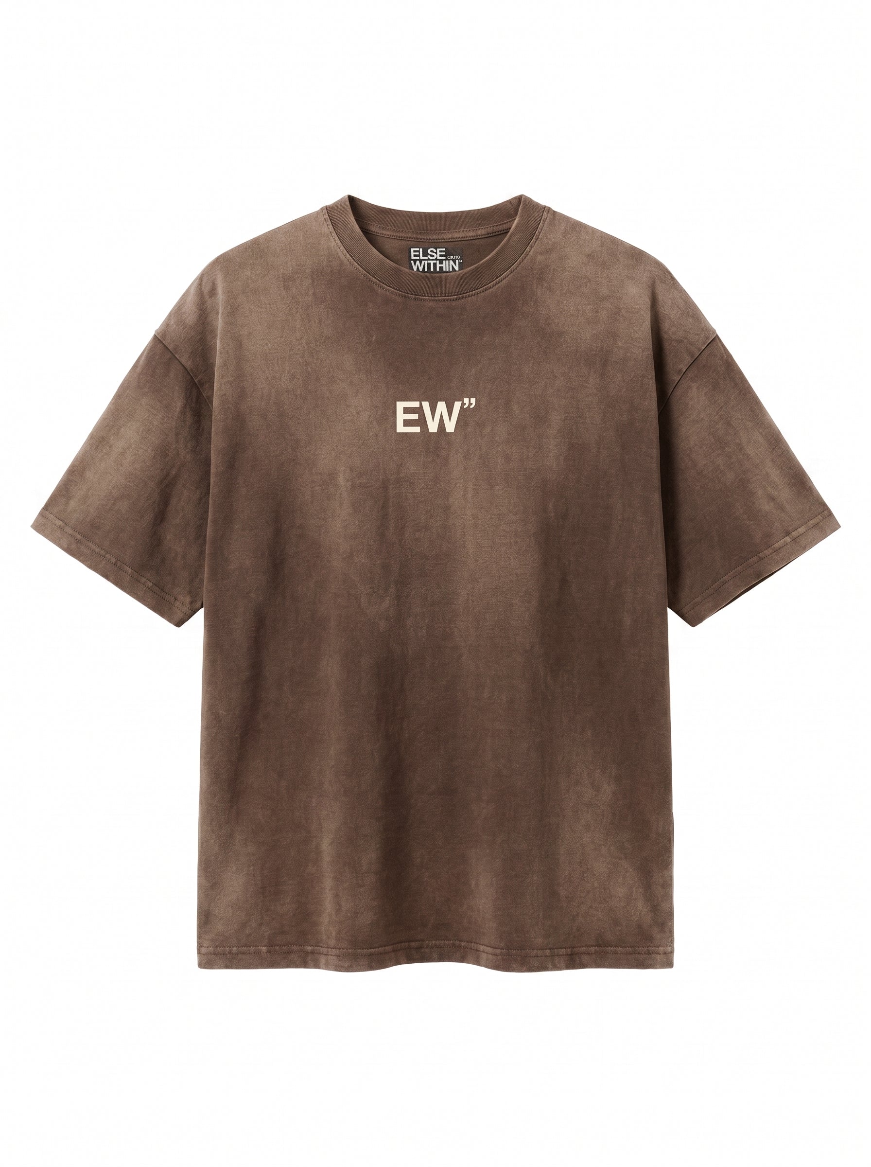 EW" Acid-Wash Tee Brown "Wear What You're Becoming"