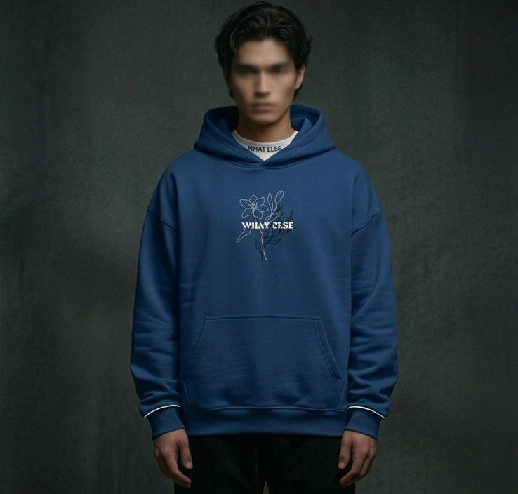 Navy Floral Hoodie