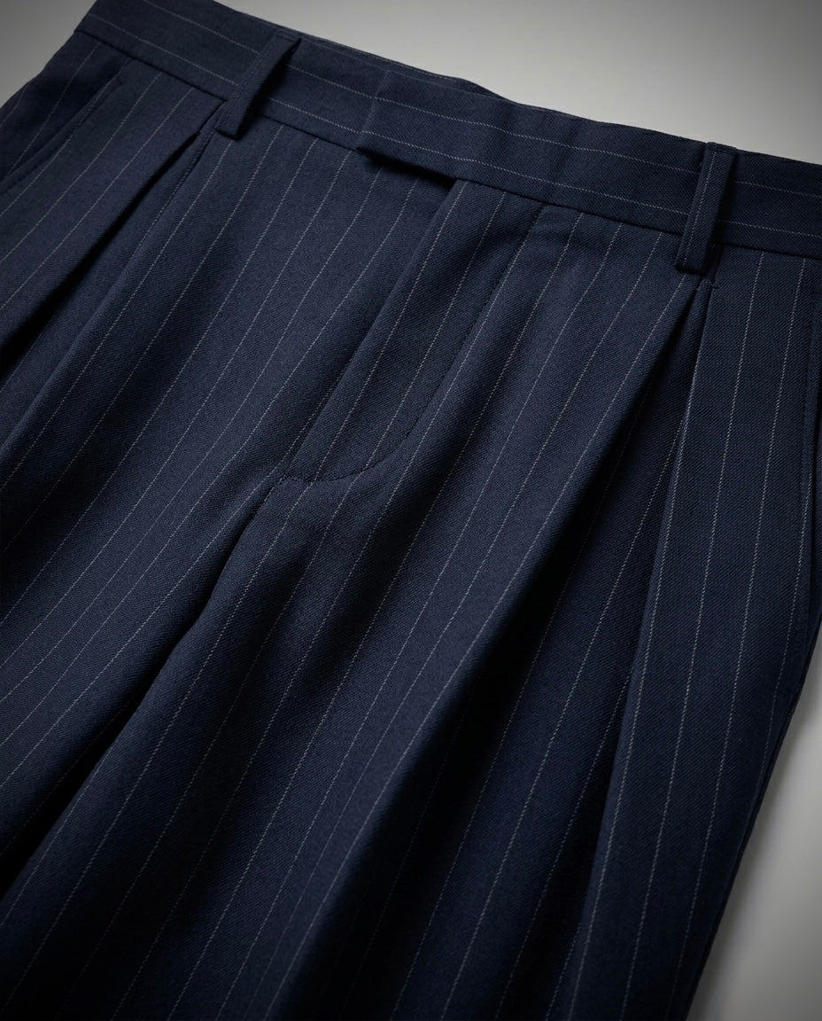 EW Pleated Pants - Navy