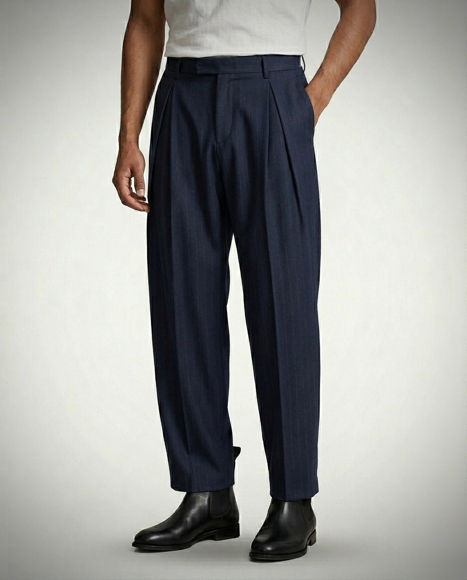 EW Pleated Pants - Navy