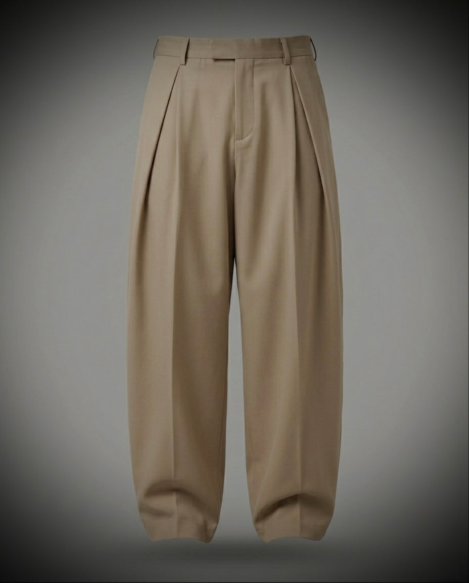 EW Pleated Pants — Beige