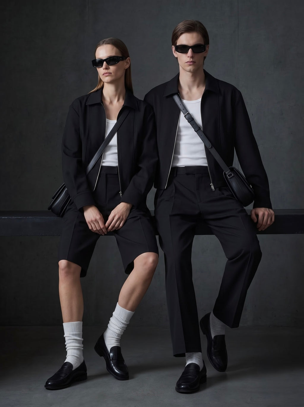 EW Structured Zip Jacket  - Black