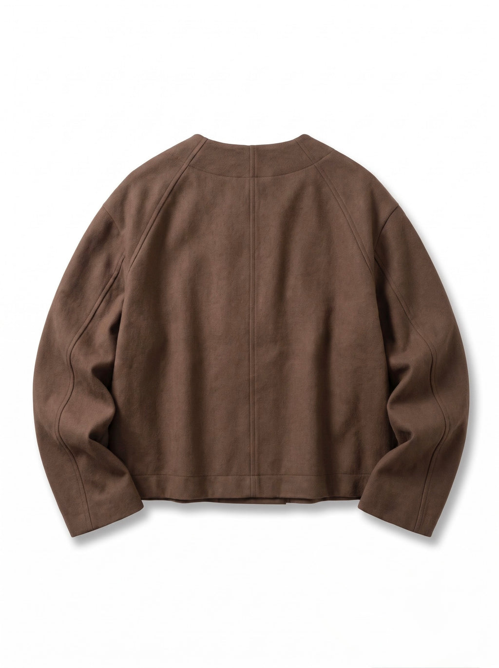 EW Collarless Jacket Brown