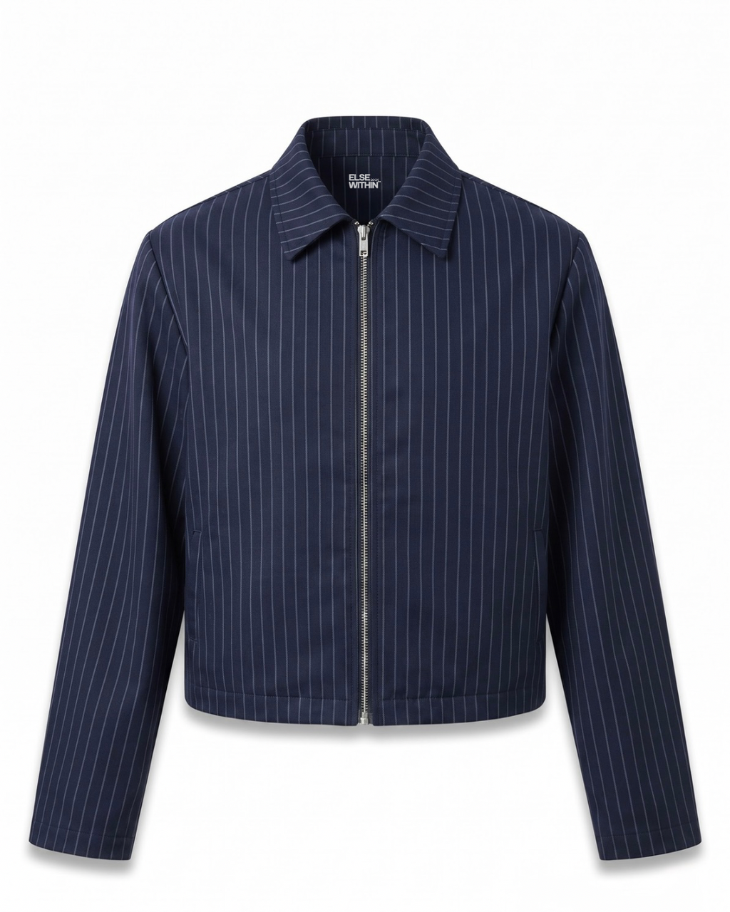 EW Pinstripe Zip Jacket - Navy