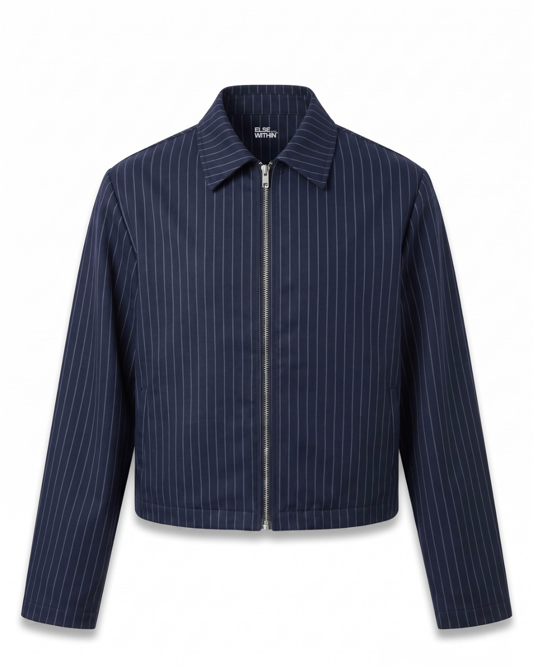 EW Pinstripe Zip Jacket - Navy